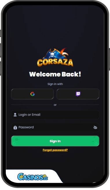Corsaza Kasino Innlogging fra mobil