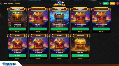 Corsaza Kasinon tarjoukset