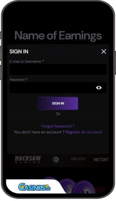 Efsino Casino Login from Mobile