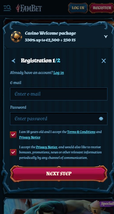 FamBet Casino Sign Up