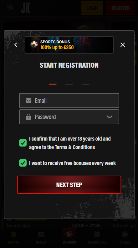 Jokery Casino Sign up