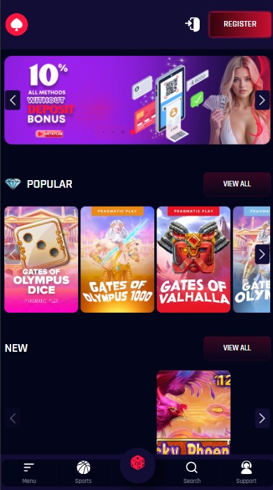 MitoBet Casino Lobby