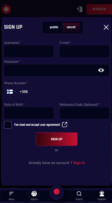 MitoBet Casino Sign Up