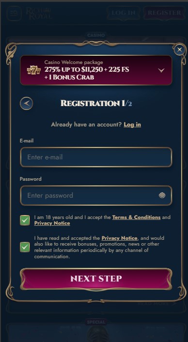 Rich Royal Casino Sign Up
