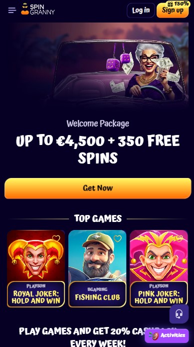 SpinGranny Casino Lobby