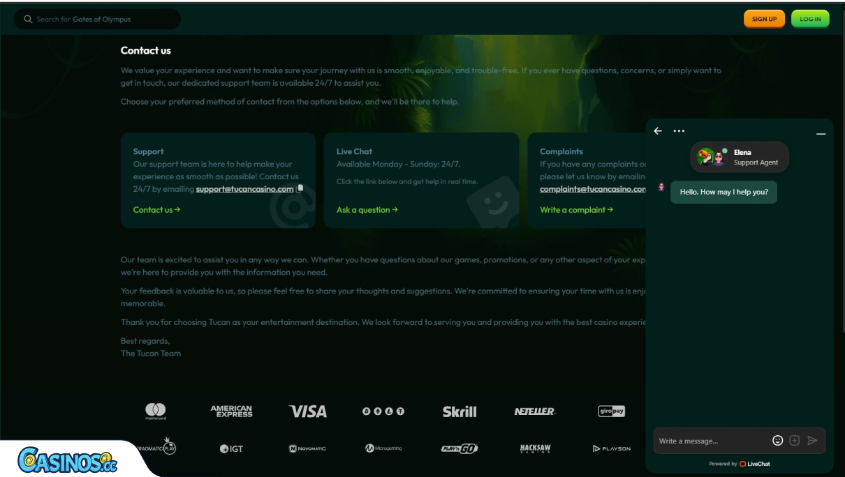 Tucan Casino Support