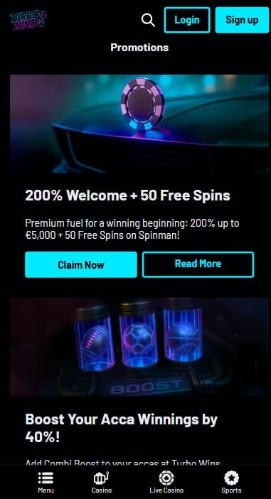 TurboWins Casino Bonuses