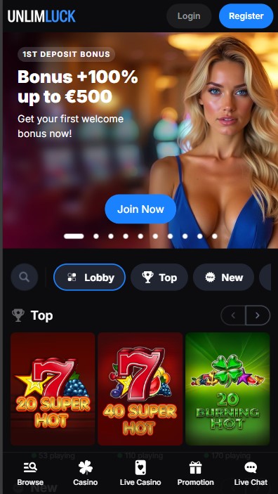 UnlimLuck Casino Lobby