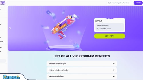 Vipsta Casino VIP program