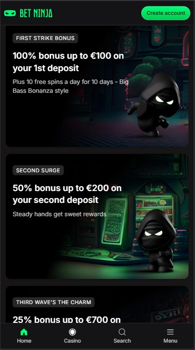 BetNinja Casino Bonuses