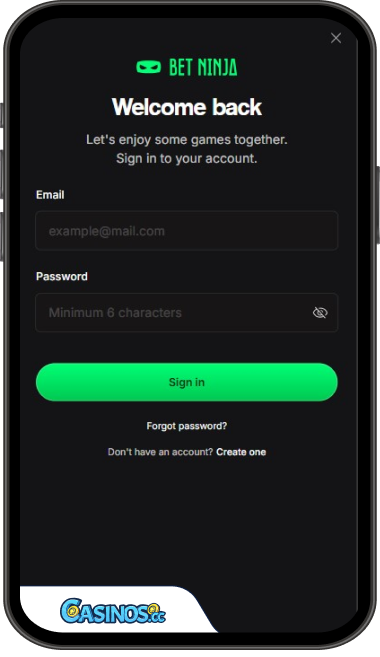BetNinja Casino Login vanaf mobiel