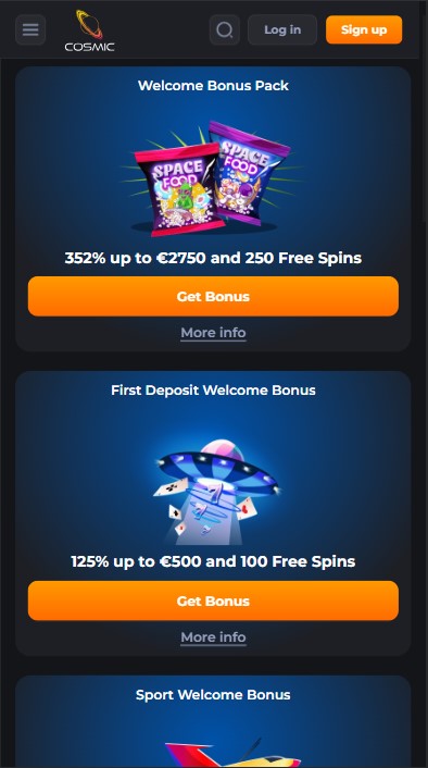 CosmicSlot Casino Bonuses