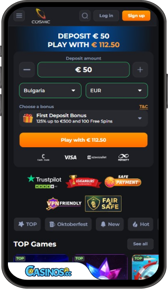 CosmicSlot Casino Mobile App