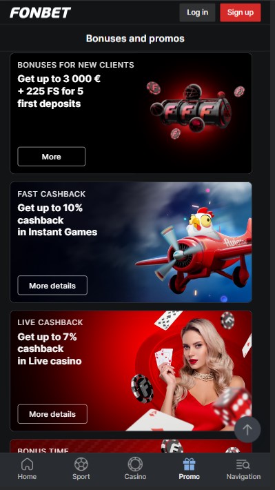 FonBet Casino Bonuses