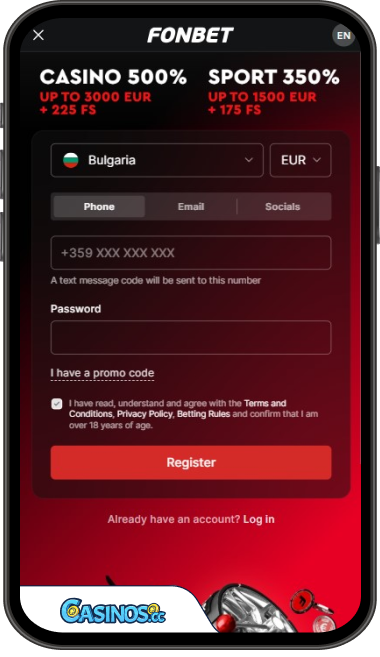 Logowanie do kasyna FonBet z telefonu komórkowego