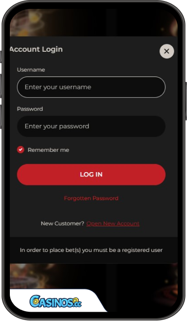 Connexion à God of Casino depuis un mobile