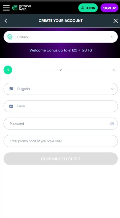 GranaWin Casino Sign Up
