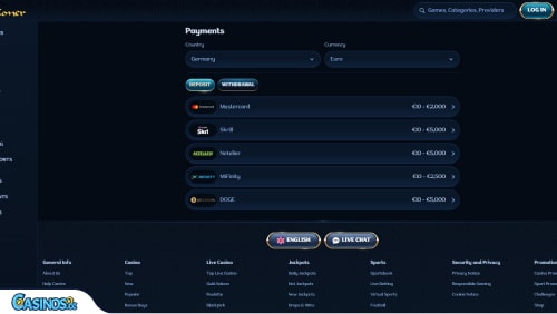 Płatności w kasynie Millioner