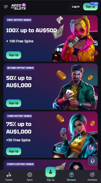 NeedForSlots Casino Bonuses