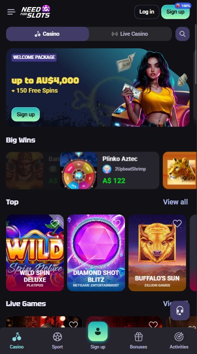 NeedForSlots Casino Lobby