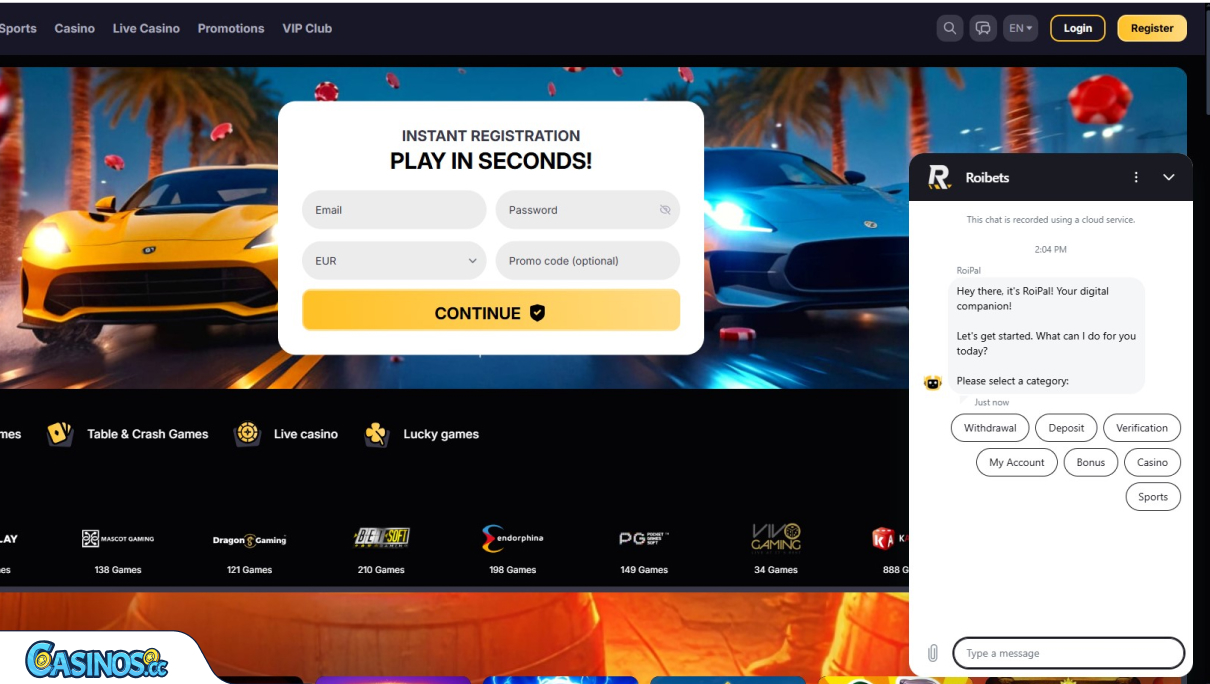 RoiBets Casino Ondersteuning