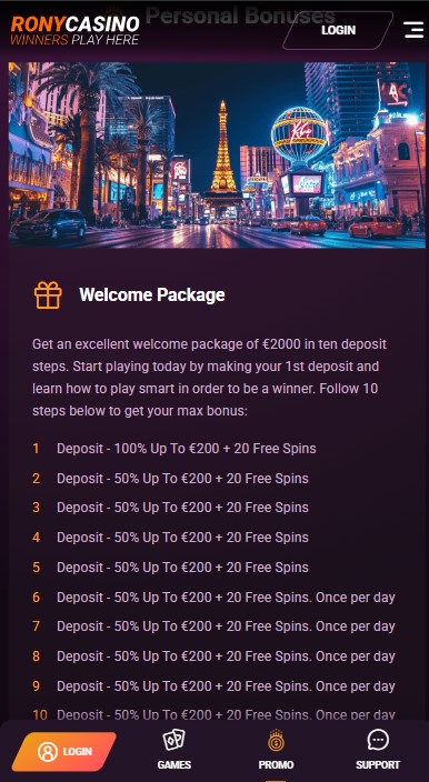 RonyCasino Bonuses