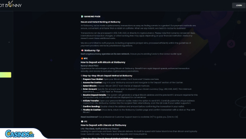 Platby v kasinu Slotbunny