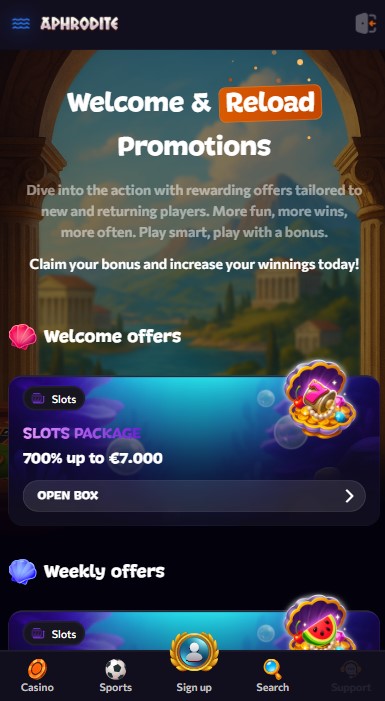 Aphrodite Casino Bonuses