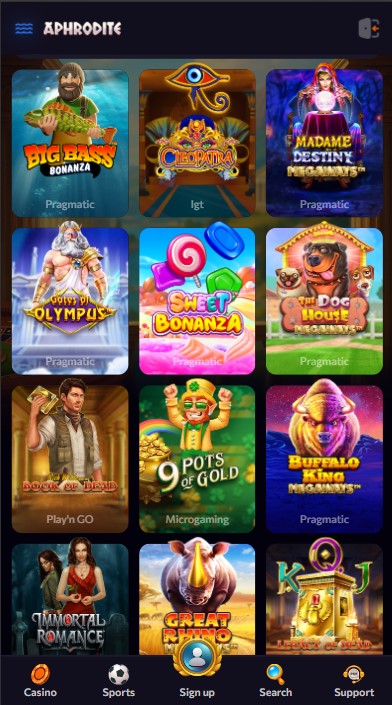 Aphrodite Casino Games