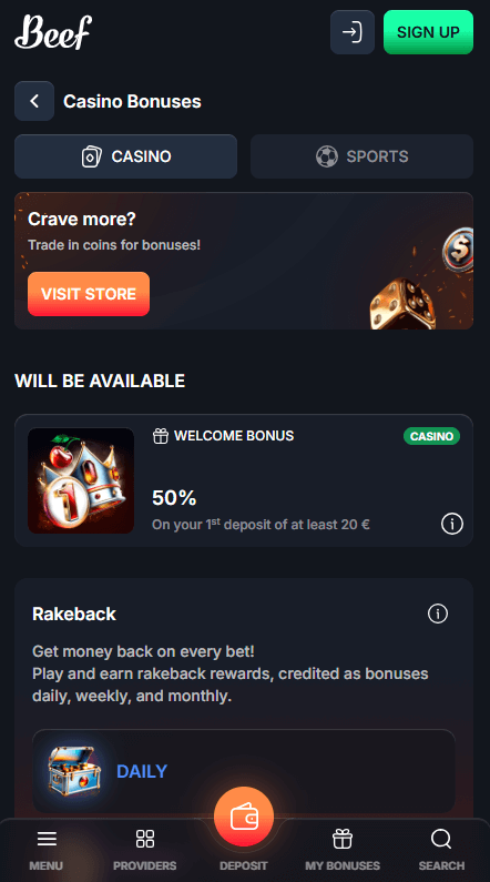 Beef Casino Promotions