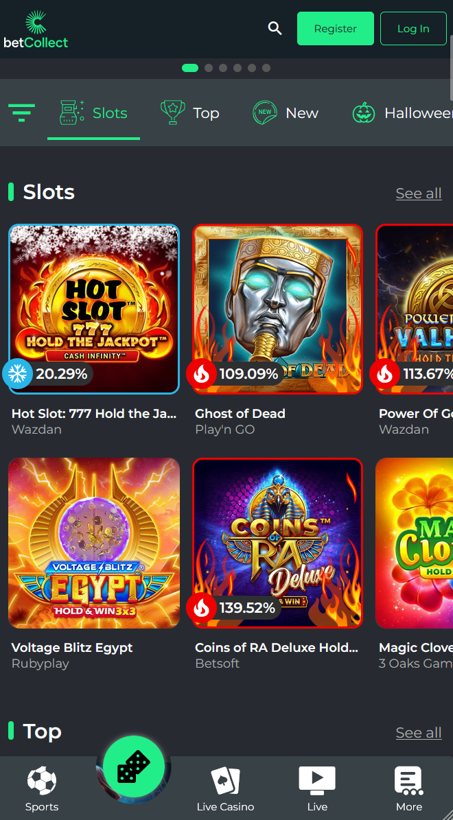 BetCollect Casino Lobby