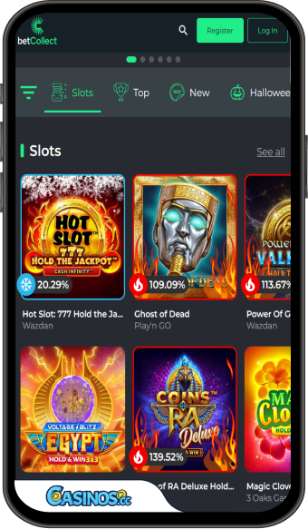 Application mobile BetCollect Casino