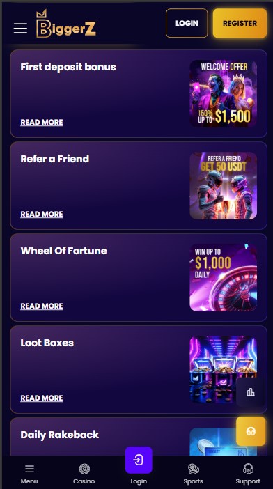 Biggerz Casino Bonuses