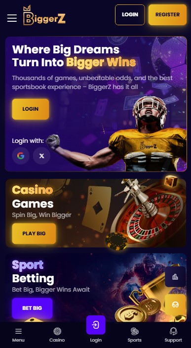 Biggerz Casino Lobby