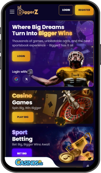 Aplicación móvil de Biggerz Casino