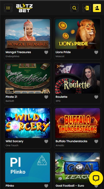 BlitzBet Casino Games
