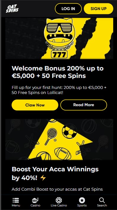 Cat Spins Casino Bonuses