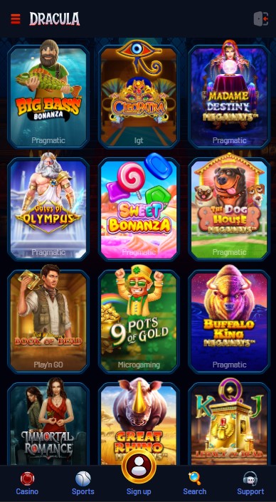 Dracula Casino Games
