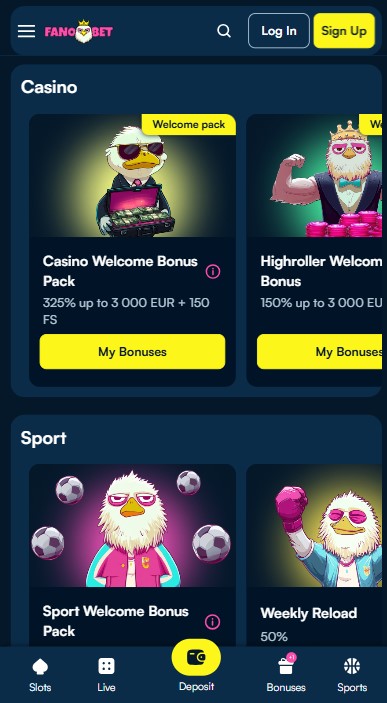 FanoBet Casino Bonuses