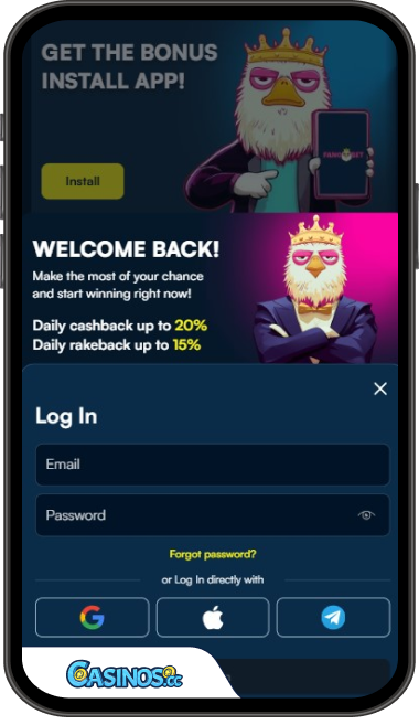 FanoBet Casino Inloggen via mobiel