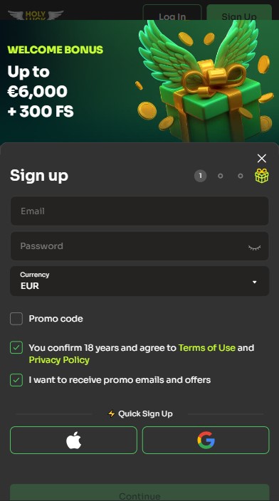Holyluck Casino Sign Up