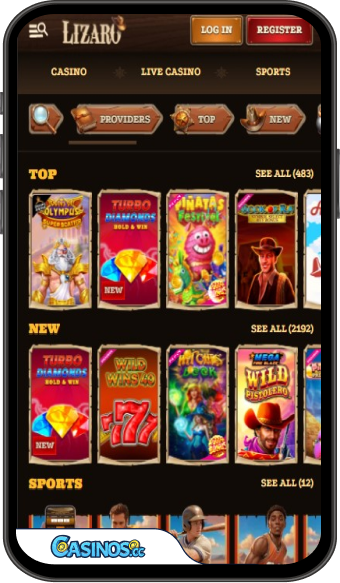 Aplicación móvil de Lizaro Casino