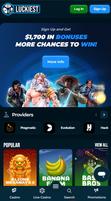 Luckiest Casino Lobby