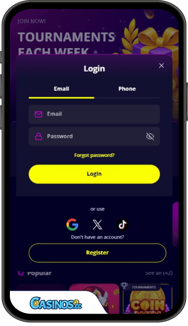 Σύνδεση στο Slotoro Casino από κινητό