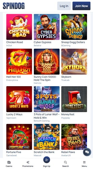 SpinDog Casino Games