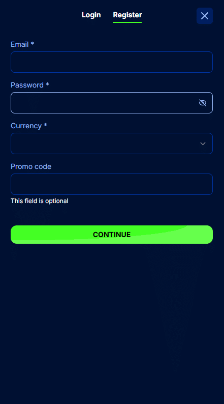 Spinny Casino Sign up