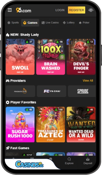 96.com Casino Mobile App