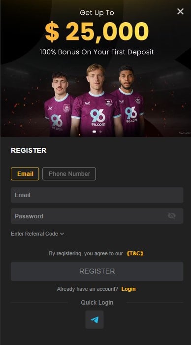 96.com Casino Sign Up