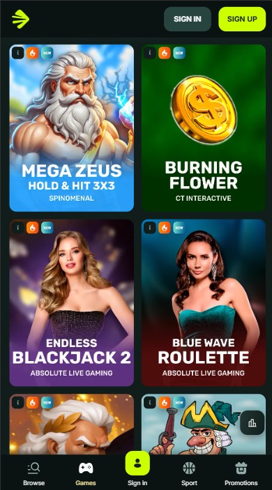 BetNJet Casino Games