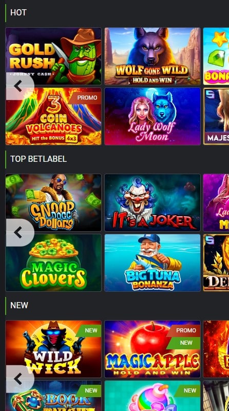 Betlabel Casino Games